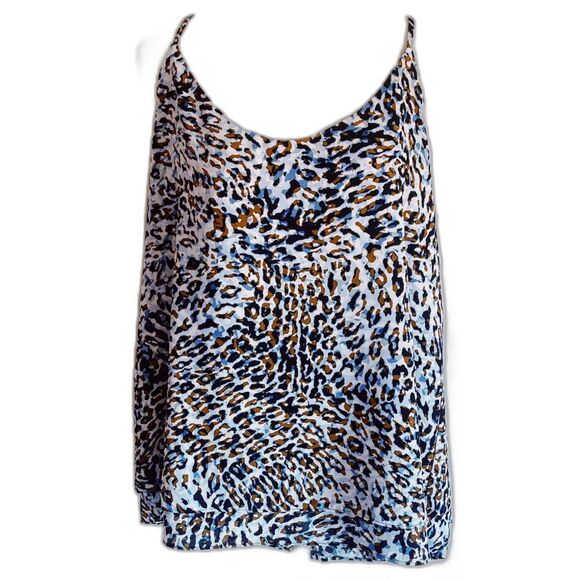 Leopard animal print shell tank size M adjustable spaghetti straps - Picture 4 of 7